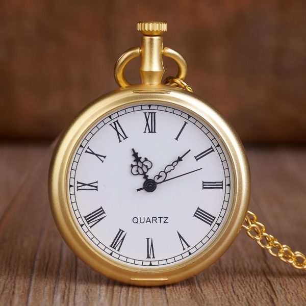 Custom logo simple pocket watch stainless steel in gold with japan movt quartz for high end watches - Beryl Watch