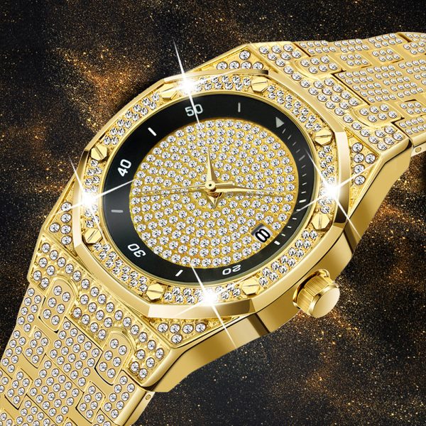 High-Quality Custom Label Luxury Watch with Diamonds for Men Bulk Diamond Watches and AP-Inspired Design - Beryl Watch
