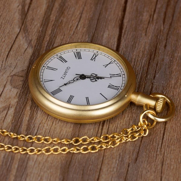 Custom logo simple pocket watch stainless steel in gold with japan movt quartz for high end watches - Beryl Watch