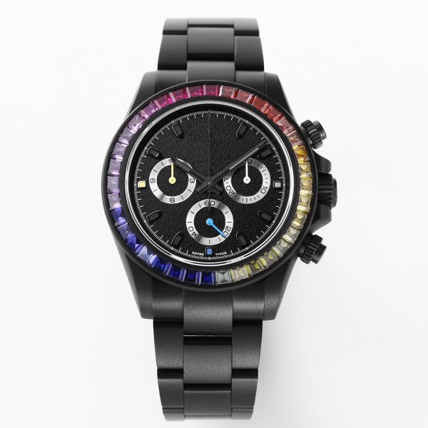 Custom Automatic Watch Mens Luxury Waterproof Rainbow Bezel Watches Swiss Watch Manufacturer Level - Beryl Watch