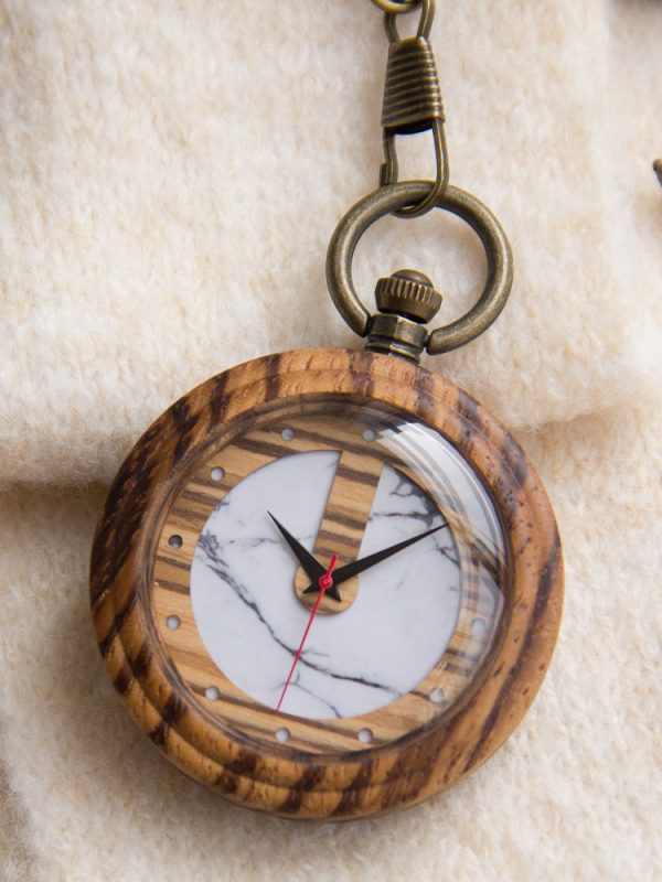 Pocket wooden watch fobs wholesale custom logo with automatic mechanical and quartz movement - Beryl Watch