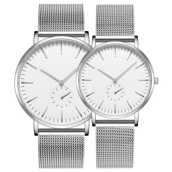 Watch supplier customise couple watches waterproof with stainless steel mesh band - Beryl Watch