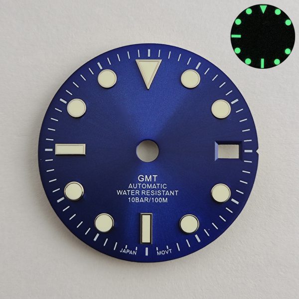 watch dial in black customized logo for gmt watches 28.5mm 35mm high quality - Beryl Watch