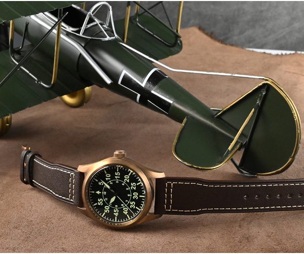 Custom Made Bronze Wrist Watch for Men with Classic Style and Automatic Logo - Beryl Watch