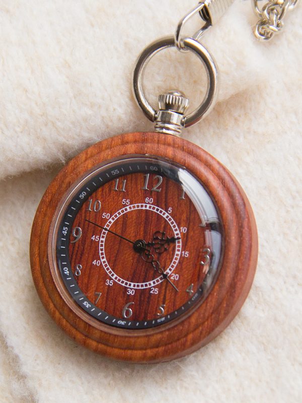 Pocket wooden watch fobs wholesale custom logo with automatic mechanical and quartz movement - Beryl Watch
