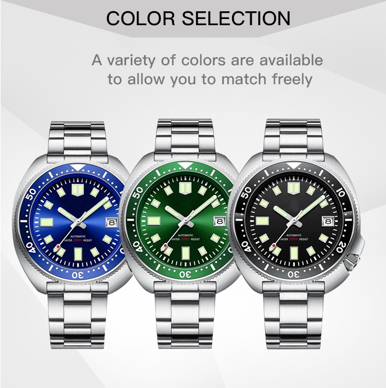Bulk Order watch Manufacturer Custom Logo Men's Dive Watches Automatic 20 ATM Waterproof