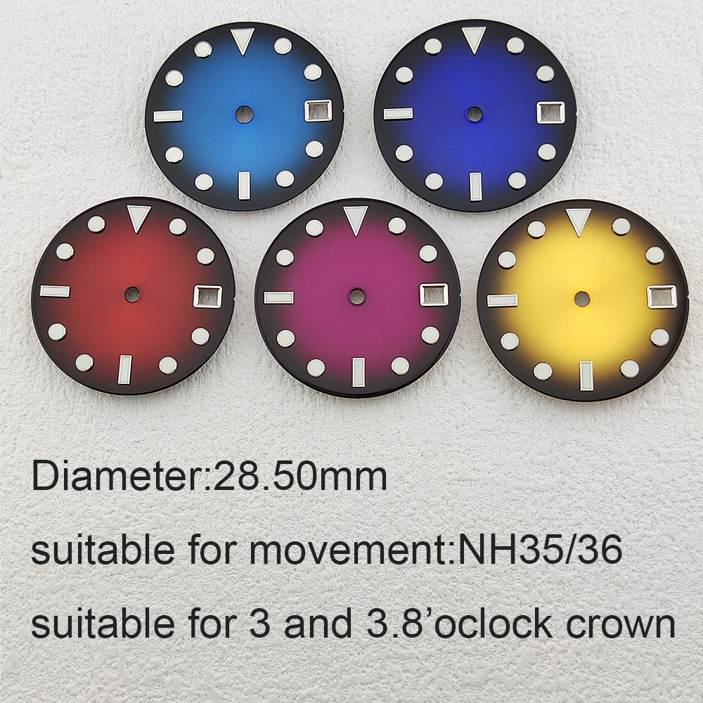 Wholesale Watch Parts Dials Gradient Color For NH35 Mechanical Movement With Seiko Qaulity