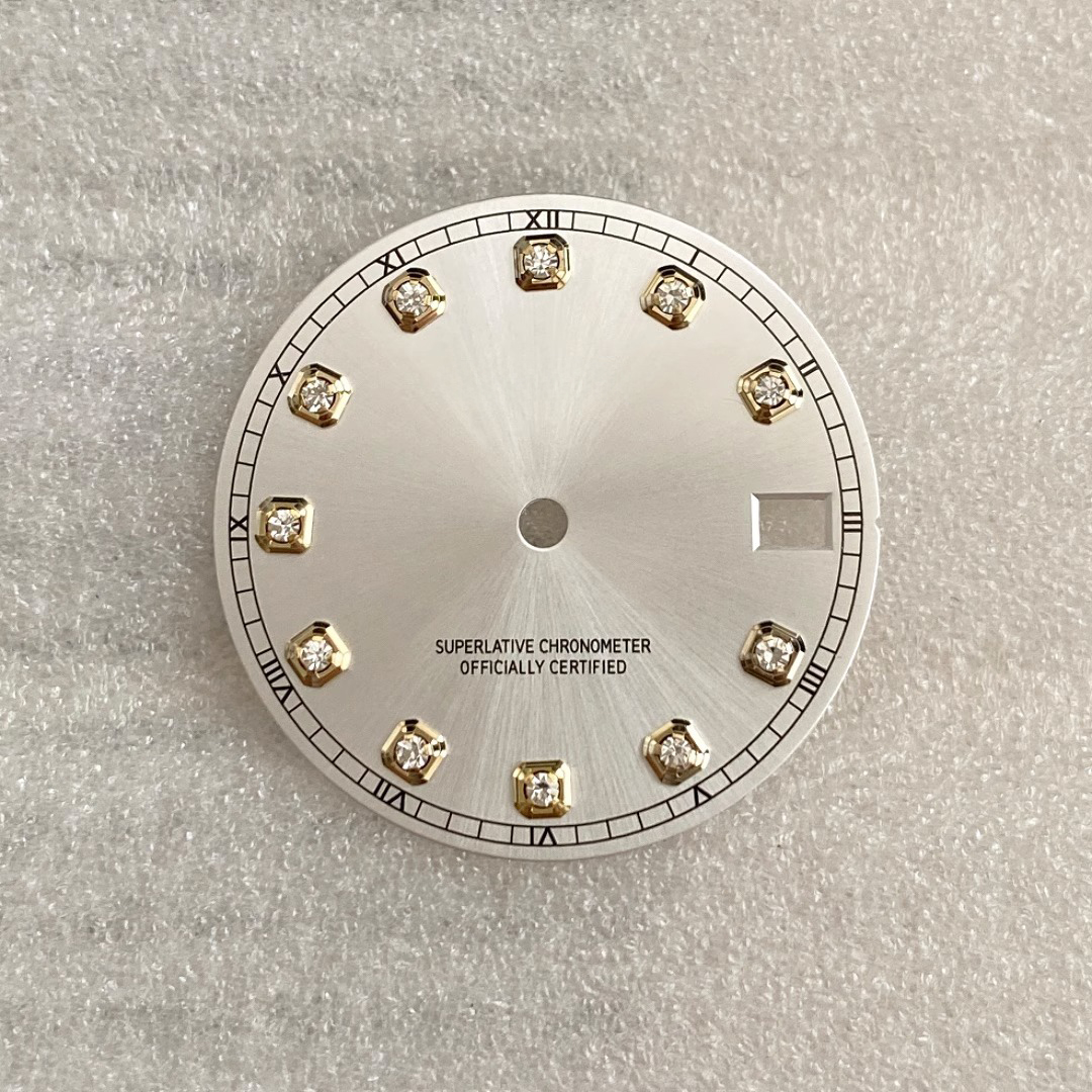 Custom Watch Dial Factory Wholesale Female Luxury Diamond Dial Spare Parts 28.5mm Seiko Quality - Beryl Watch