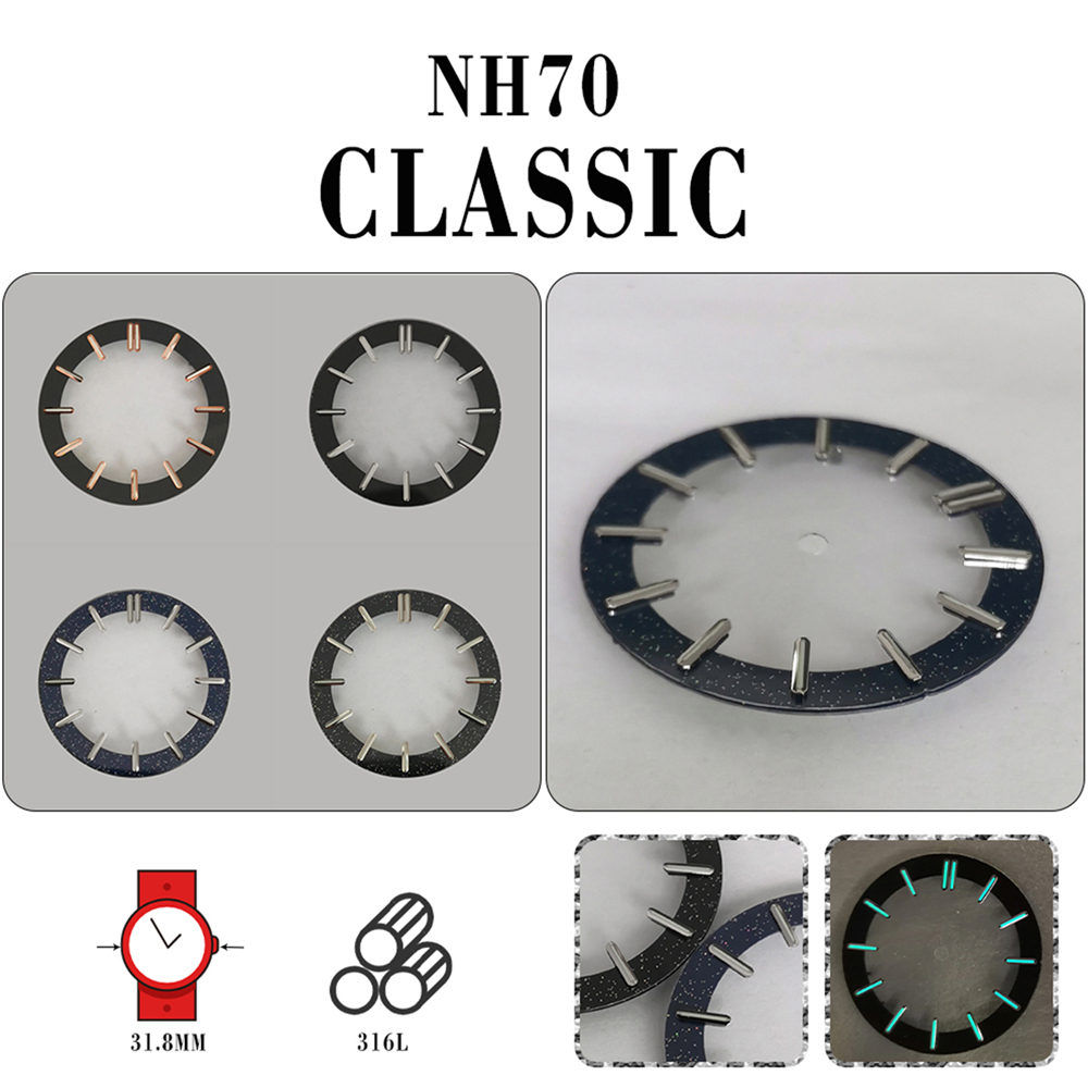 Custom OEM Watch Dial with Super Luminous Transparent Dial Bulk Production Seiko Quality For NH70 movement