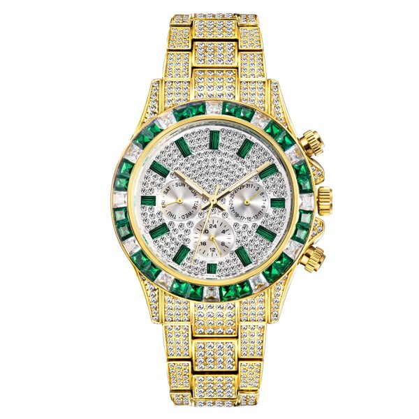 Gold and Blue Mens Diamond Watches Custom Logo Rolex and Ice Watch Styles Wholesale - Beryl Watch