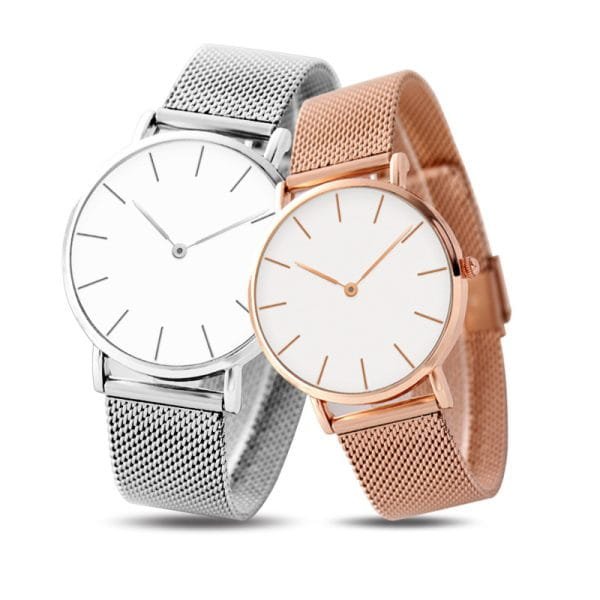 Custom wrist lovers watches with 316L stainless steel mesh band for men and women - Beryl Watch