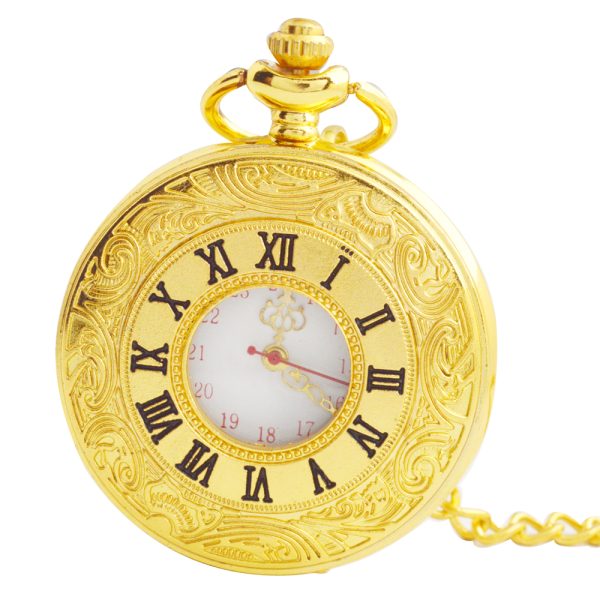 Custom logo hunter quartz pocket watch in gold for men - Beryl Watch