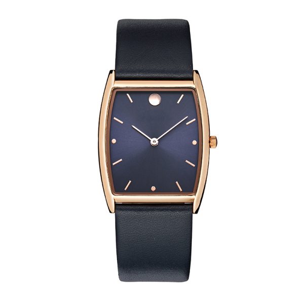 Custom rectangle minimalistic watch for women with genuine leather strap - Beryl Watch