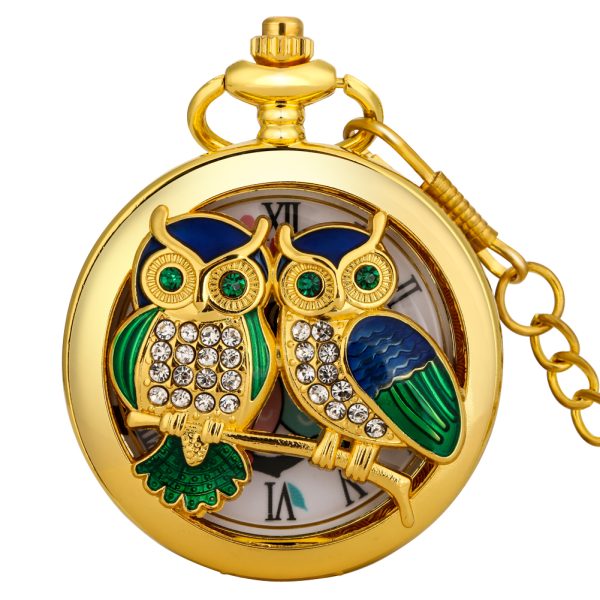 Custom logo pocket vintage quartz watch productions with keychain and eagle pattern - Beryl Watch