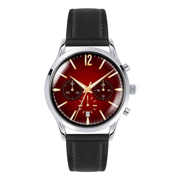 Custom Label Luxury Watch for Men Chronograph Minimalist Design with Genuine Leather Strap - Beryl Watch