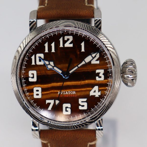 Damascus Steel Watch Custom Branding for Logo-Branded Watch Manufacturing - Beryl Watch