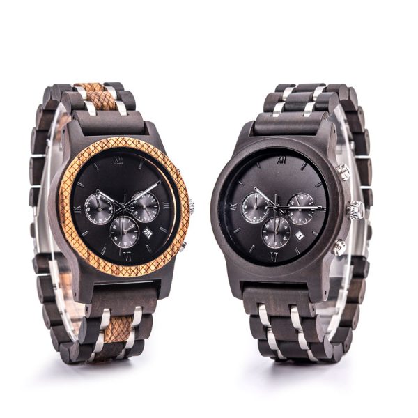 Wooden watch manufacturers making high quality black wood watch production for men - Beryl Watch