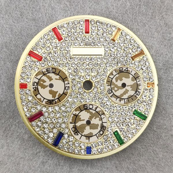 Swiss Quality Watch Dial Parts Manufacturer produce Gemstone and Diamond Watch SubDials For VK63 Movement - Beryl Watch