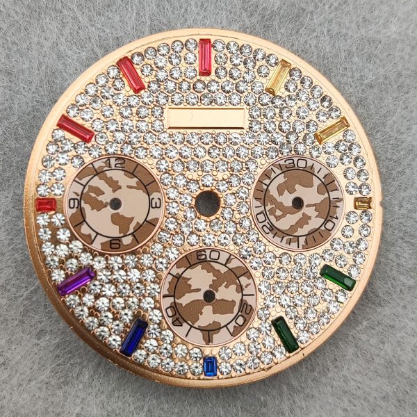 Swiss Quality Watch Dial Parts Manufacturer produce Gemstone and Diamond Watch SubDials For VK63 Movement - Beryl Watch